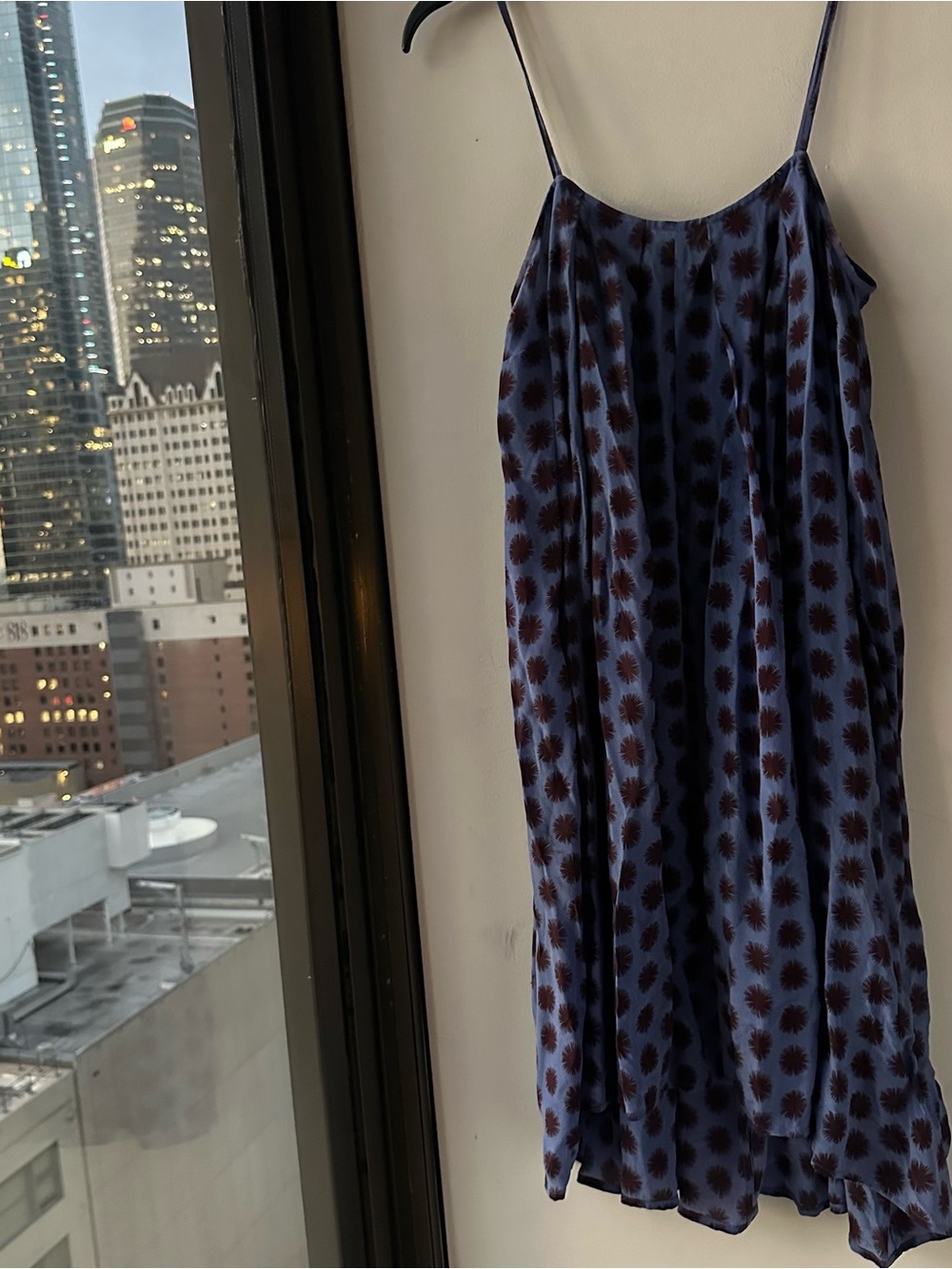 French Connection Blue Floral-Print Midi Slip Dress